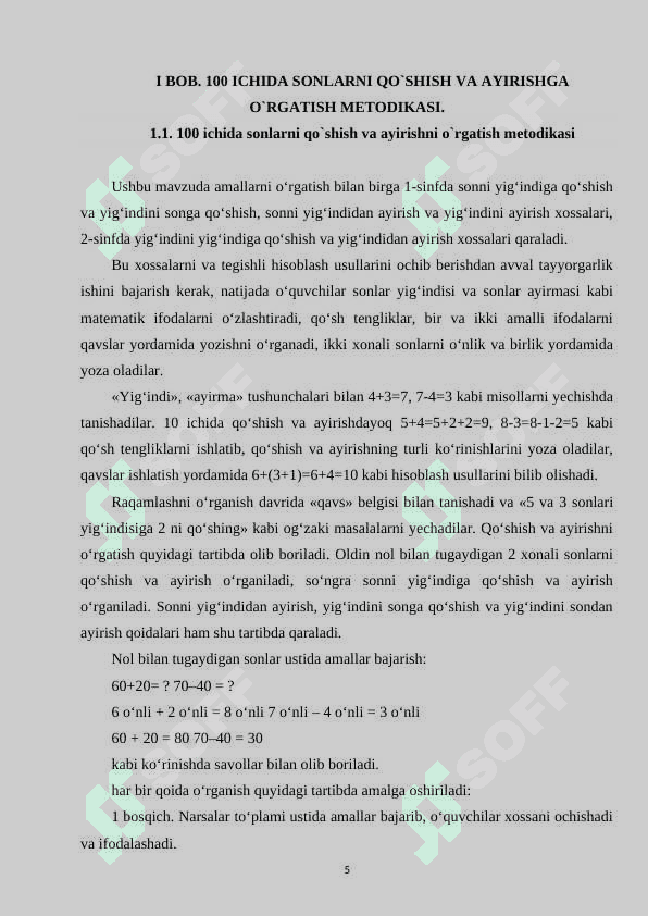 100_ICHIDA SONLAR MAVZUSIDA ARFIMETIK AMALLARNI OʻRGATISH 5
