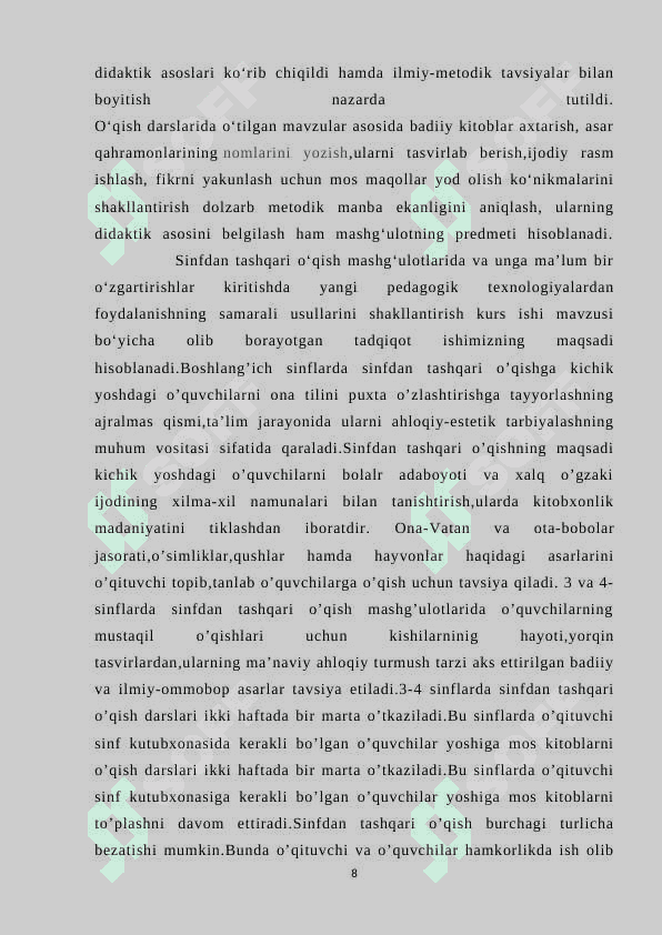 OʻQISH SAVODXONLIGI DARSLARIDA ERTAK OʻTISH USLUBIYATI 4_SINF 8