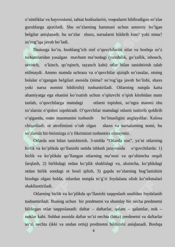 4_Sinf ona tili darslarda ot soʻz turkumini oʻrganish tizimi 8