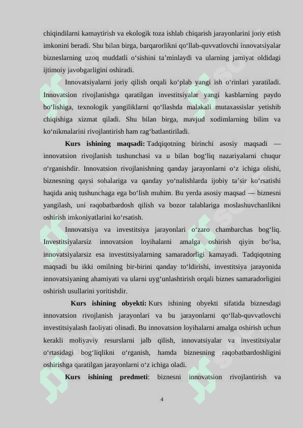 Biznesni innovatsion rivojlantirish va investitsiyalashning nazariy asoslari 4