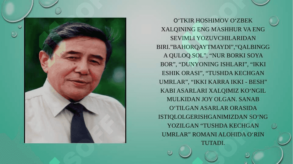O‘tkir Hoshimovning “ Tushda kechgan umrlar “ 3