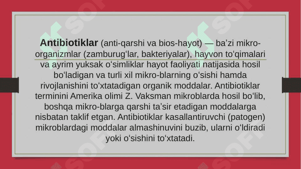 Antibiotiklar ishlab chiqarish 2