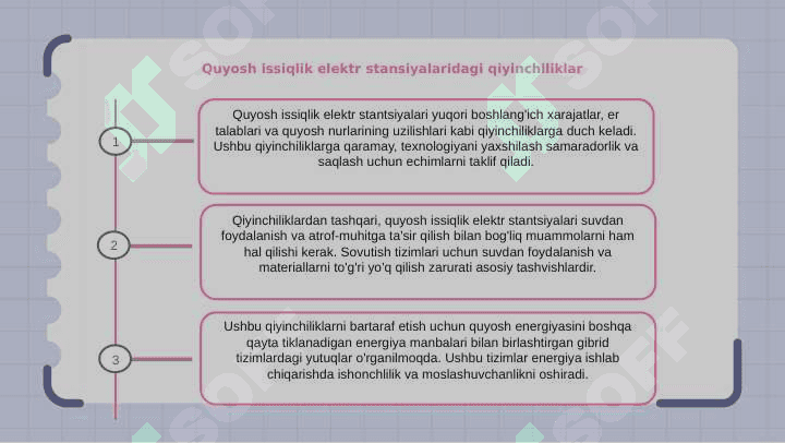Quyosh issiqlik elektr stansiyalari 8