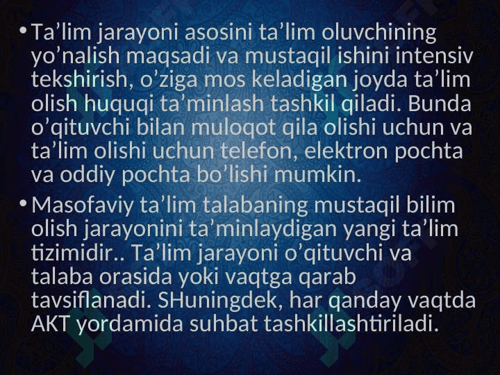 Masofaviy ta'limda integratsiya 6