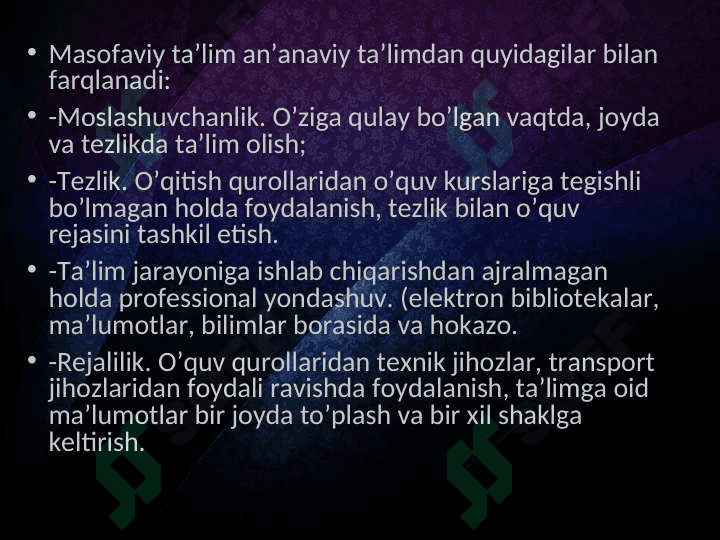 Masofaviy ta'limda integratsiya 7