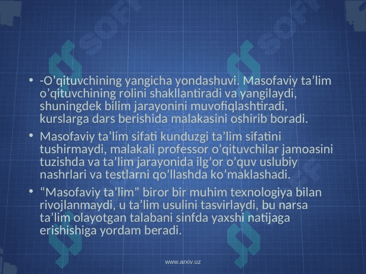 Masofaviy ta'limda integratsiya 8
