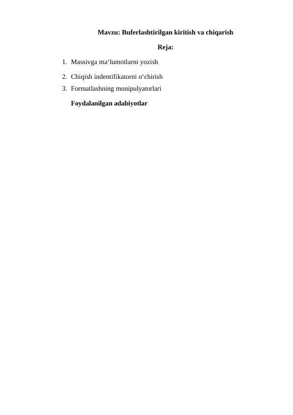 Buferlashtirilgan kiritish va chiqarish