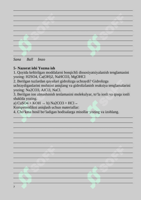 8-sinf nazorat ishi kimyo 2024 7
