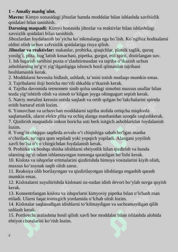 7-sinf nazorat ishi kimyo 2024 2