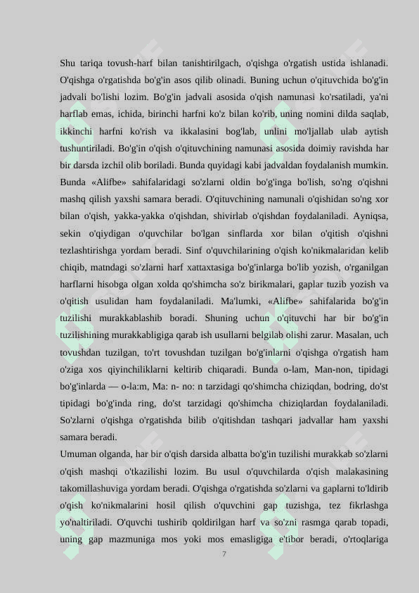 OʻQUVCHILARNI SAVODLI YOZISHGA OʻRGATISH 7