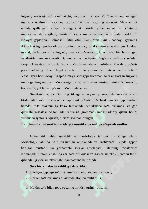 BOSHLANGʻICH SINFLARGA GRAMMATIKANI OʻQITISH METODIKASI 8