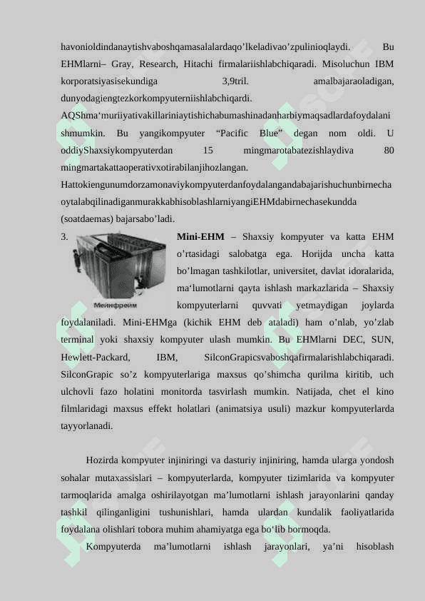 ZAMONAVIY KOMPYUTERLARNING ARXITEKTURASINING RIVOJLANISH TENDENTSIYASI. 8