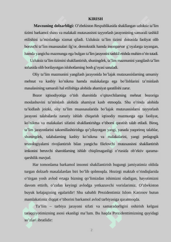 ARFMEUAMALLARNI OʻRGATISHDA INTERFAOL METODLARDAN FOIDALANISH 2