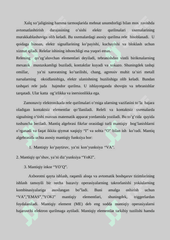 Mantiqiy elementlar: asosiy mantiqiy tushunchalar,  mantiqiy  holatlar. 2