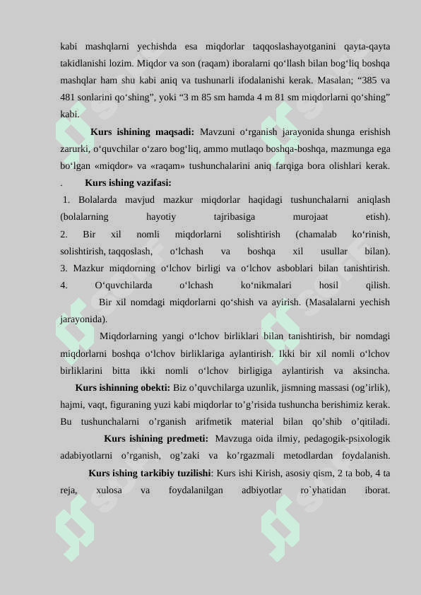 ASOSIY MIQDORLAR USTIDA ISHLASH METODIKASI 3