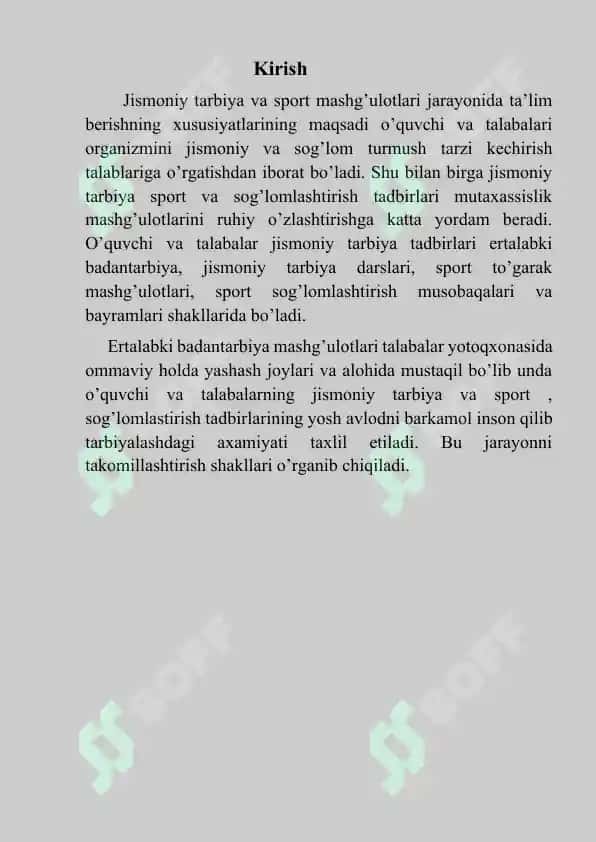 Professional ta’limda Jismoniy tarbiya darslari 2