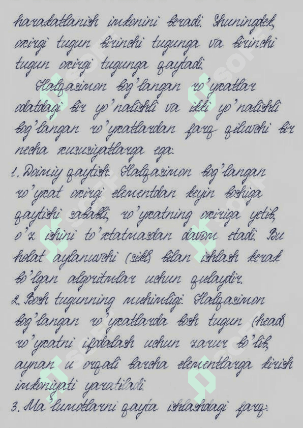 Halqasimon bo’glangan ro’yxatlar 5