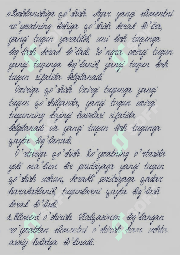 Halqasimon bo’glangan ro’yxatlar 7