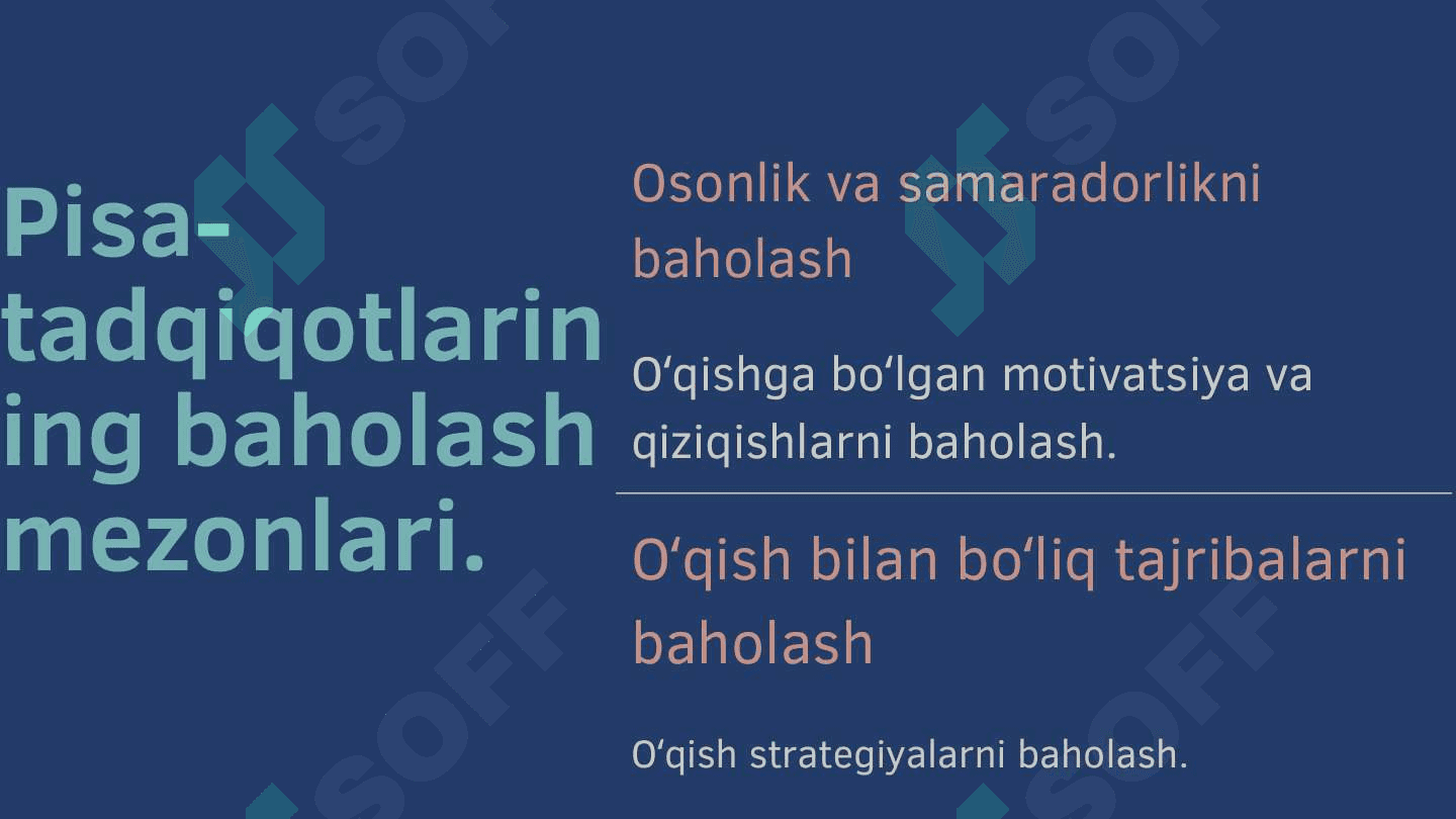 Pisa -o'quvchilarning savodxonligini baholash xalqaro baholash dasturlarining mazmun mohiyati 3