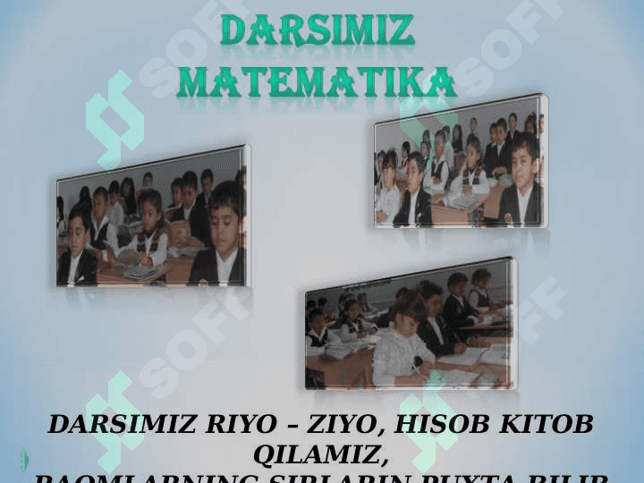 O'rta arifmetik qiymat. Matematika. 3