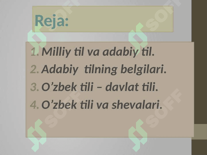 Hozirgi o’zbek adabiy tili va shevalari 2