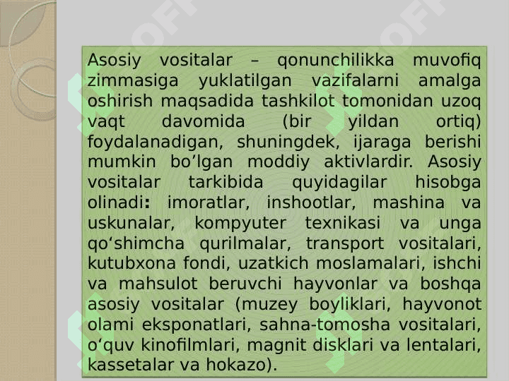 BYUDJET TASHKILOTLARIDA ASOSIY VOSITALAR VA NOMODDIY AKTIVLAR HISOBIBYUDJET TASHKILOTLARIDA ASOSIY VOSITALAR VA NOMODDIY AKTIVLAR HISOBI 3