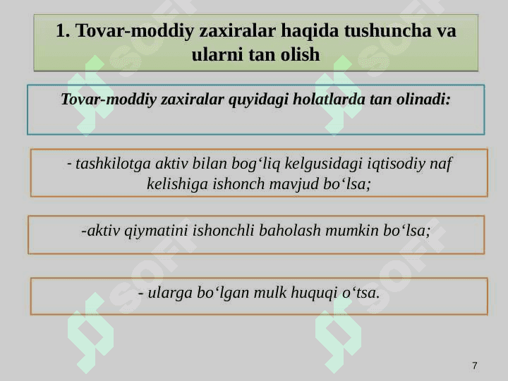 BYUDJET TASHKILOTLARIDA TOVAR MODDIY ZAHIRALAR HISOBI 7