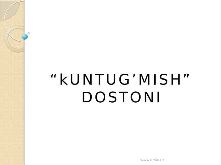 kUNTUG’MISH DOSTONI
