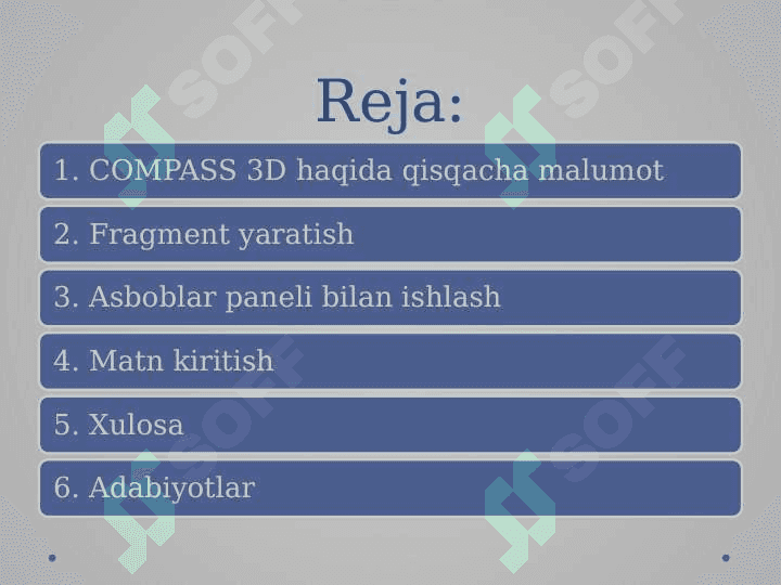 COMPAS 3D DASTURINING IMKONIYATLARI 2