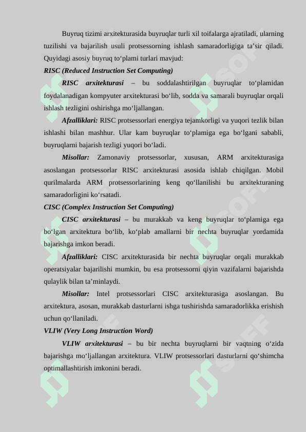Buyruq tizimi arxitekturasi. Maʼlumotlar formatlari standartlari va interfeyslarni tashkil etilishi 4