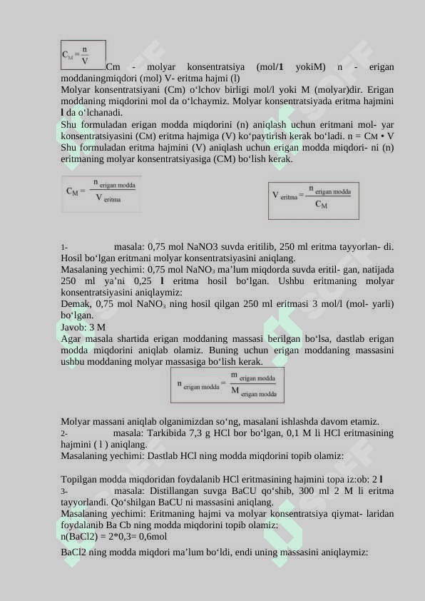 Molyar konsentratsiya 2