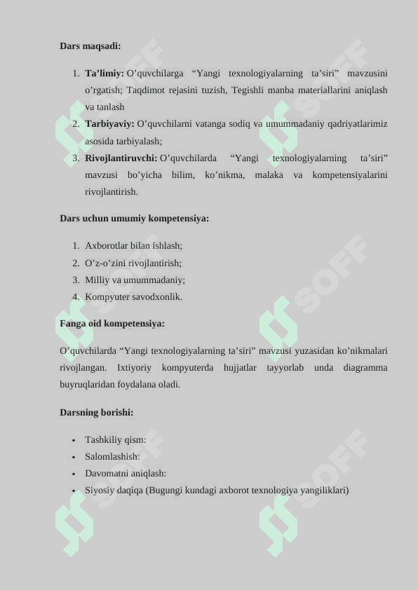 9-sinf informatika Yangi texnologiyalarning taʼsiri 2