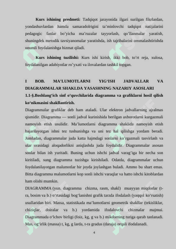 MAʼLUMOTLARNI YIGʻISH JADVALLAR VA DIAGRAMMALAR SHAKLIDA YASASH 4