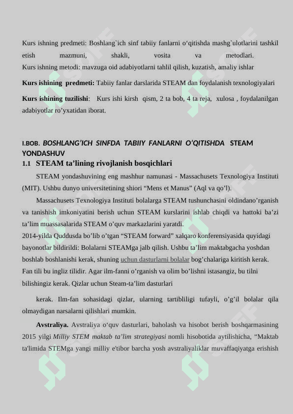 BOSHLANGʻICH SINFDA TABIIY FANLARNI OʻQITISHDA STEAM YONDASHUV 5