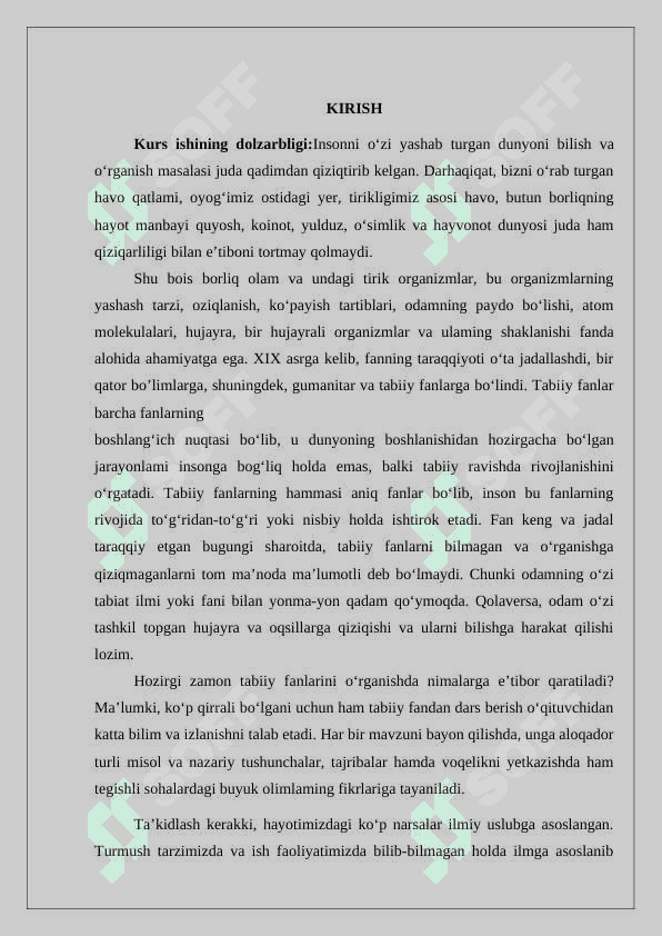 BOSHLANGʻICH SINFLARDA QURUQLIKDAGI SUV MAVZUSINI OʻRGATISH METODIKASI 2