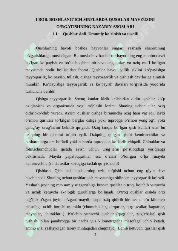 BOSHLANGʻICH SINFLARDA QUSHLAR MAVZUSINI OʻRGATISHNING NAZARIYA ASOSLARI 5