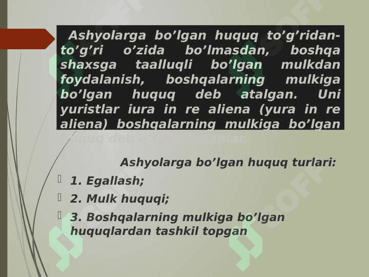 RIM HUQUQIDA MULK HUQUQI VA BOShQA AShYOVIY HUQUQLAR 6