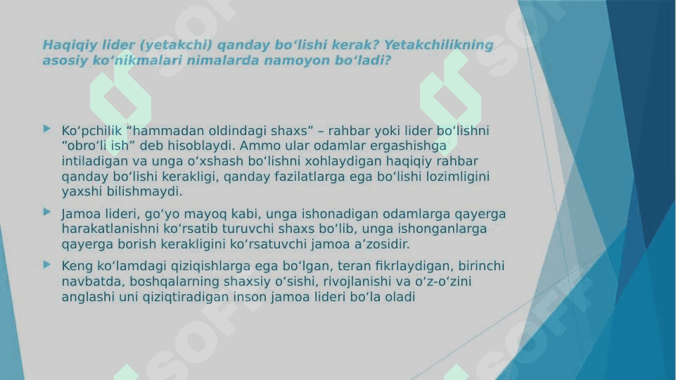 JAMOA ISHIDA HUQUQSHUNOS-LIDERNING ROLI. 4