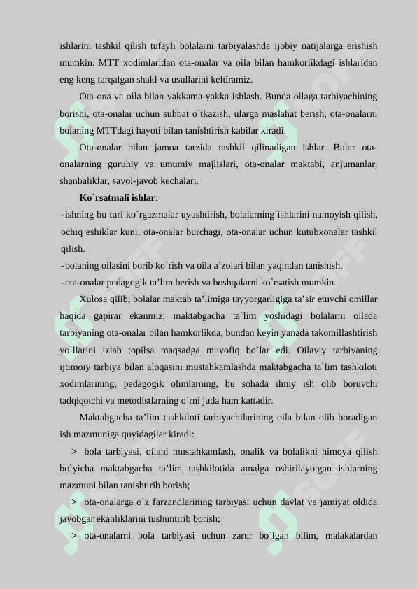 Maktabgacha ta’lim muassasasi, oila va maktab hamkorligi 7
