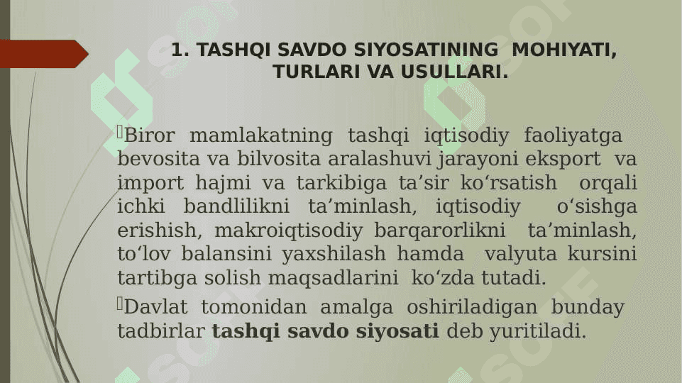 TASHQI SAVDO SIYOSATI 2