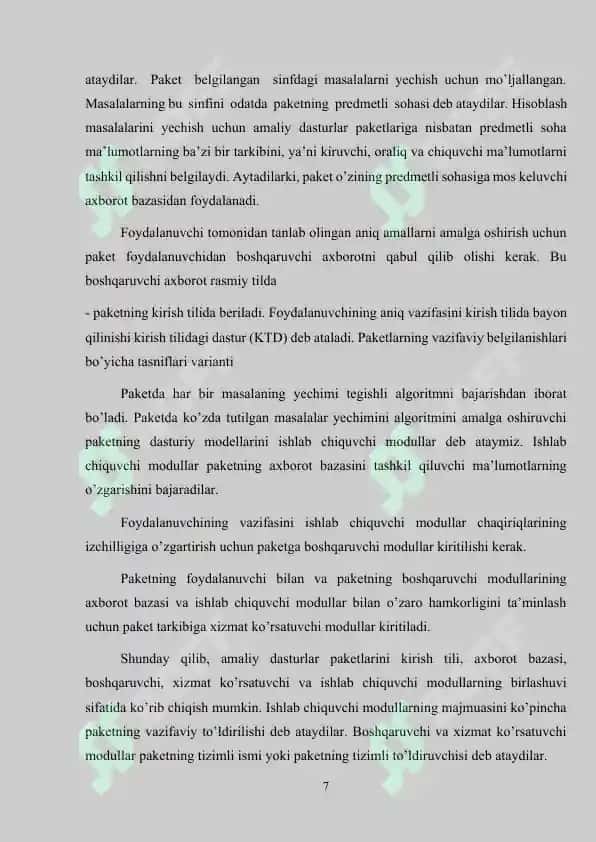 Amaliy dasturlardan foydalanishni tashkil etish usullari va ularda ishlash 7
