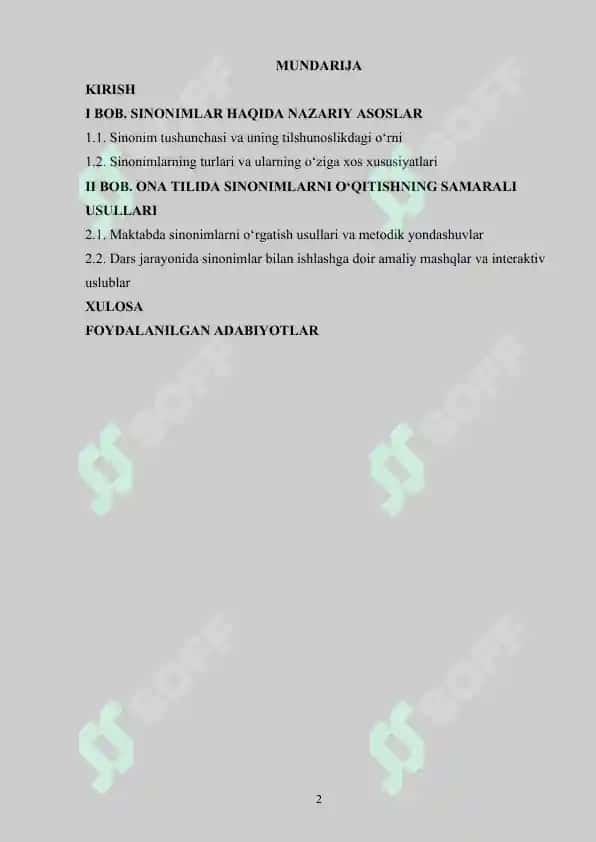 Ona tilida sinonimlarni o‘qitish usullari 2