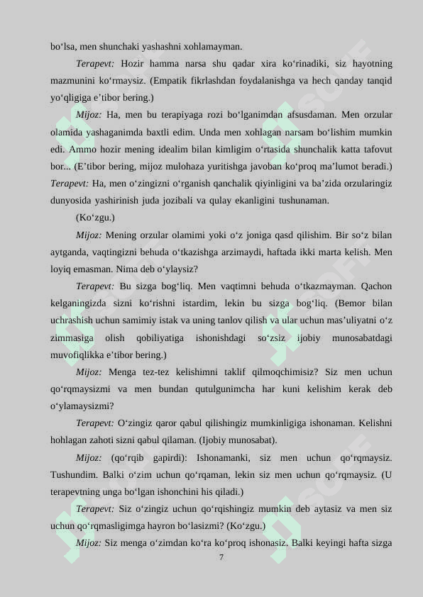 Oilaviy surishtiruv texnikasi va terapevtik kontraktni yakunlash.Kurs ishi 7
