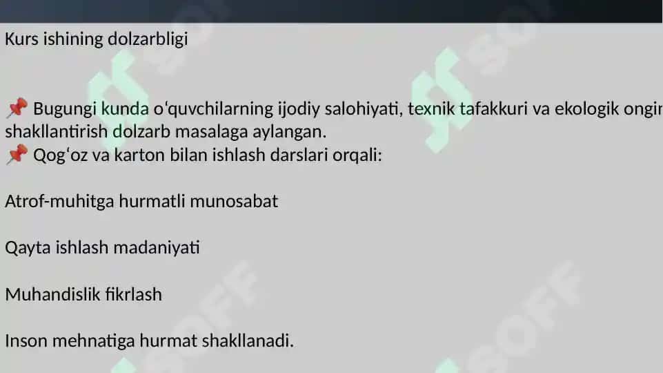 Qogʻoz va karton darslarining mazmuni 3