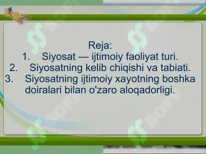 Siyosat va ijtimoiy faoliyat 2