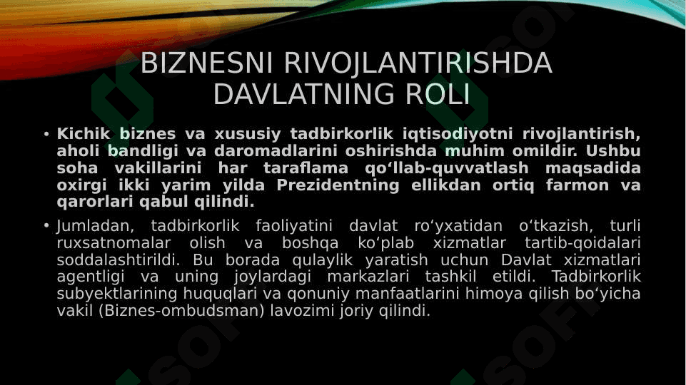 BIZNESNI RIVOJLANTIRISHDA DAVLATNING ROLI 3