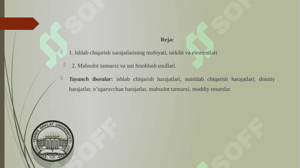 Kichik biznes va tadbirkorlik subyektlarida ishlab chiqarish harajatlari va mahsulot tannarxi tahlili 2