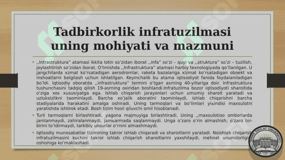 XIZMAT KO’RSATUVCHI BOZOR INFRATUZILMALARI 3