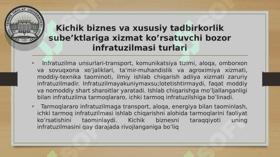 XIZMAT KO’RSATUVCHI BOZOR INFRATUZILMALARI 4