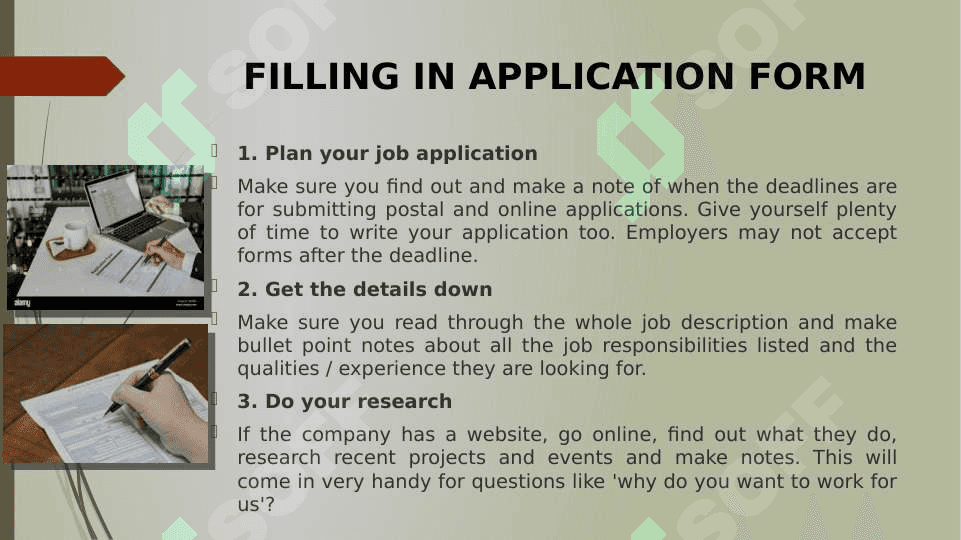 FILLING  AN  APPLICATION  FORM 4